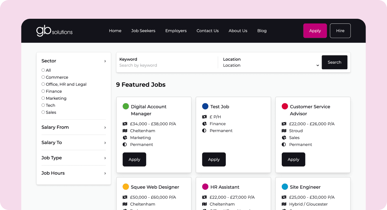 GB Desktop Job Search